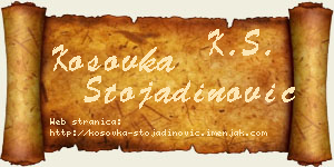Kosovka Stojadinović vizit kartica